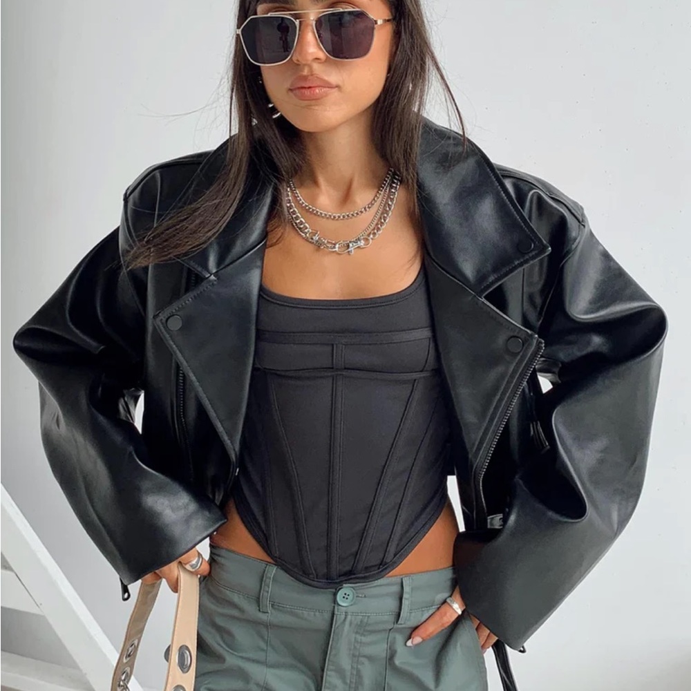 Lioness leather jacket black Xs